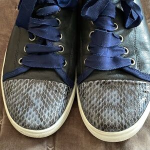 Lanvin Python Snakeskin leather tennis shoes